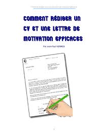 Comment rédiger un cv et une lettre de motivation